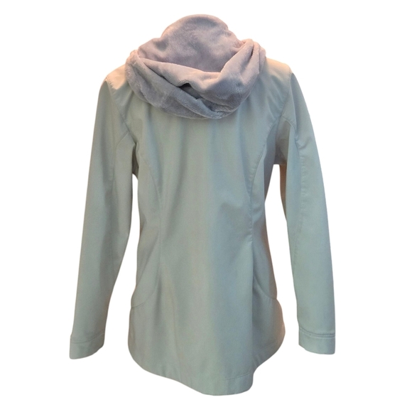 Natural Reflections Jacket Ivory Full Zip Fur-lined Drawstring Hood Women Medium - Picture 6 of 15